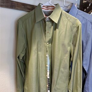 Robert Graham Olive Green Casual Button Down Shirt